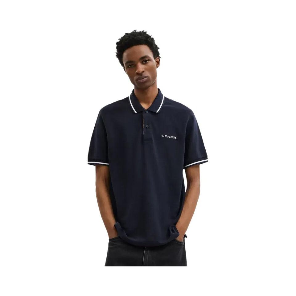 Coach Signature Trim Polo Navy