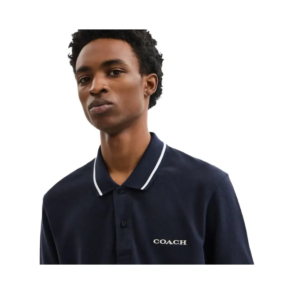 Coach Signature Trim Polo Navy