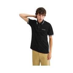 Coach Signature Trim Polo In Regenerative Cotton Black