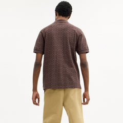 Coach Signature Polo In Organic Cotton Brown Signature