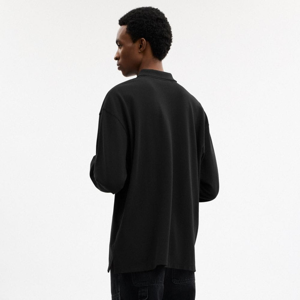 Coach Horse And Carriage Long Sleeve Polo Black