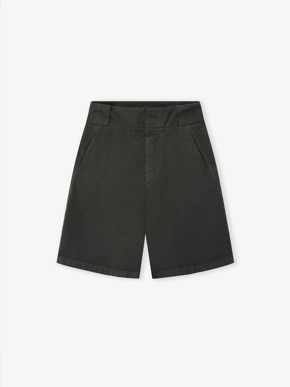 Essentials Garment Dyed Cotton Casual Short Dark Grey