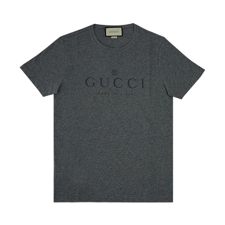 Gucci Logo Cotton T-Shirt Grey