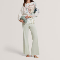 Ted Baker Soft Blooms Puff Sleeve Peplum Top