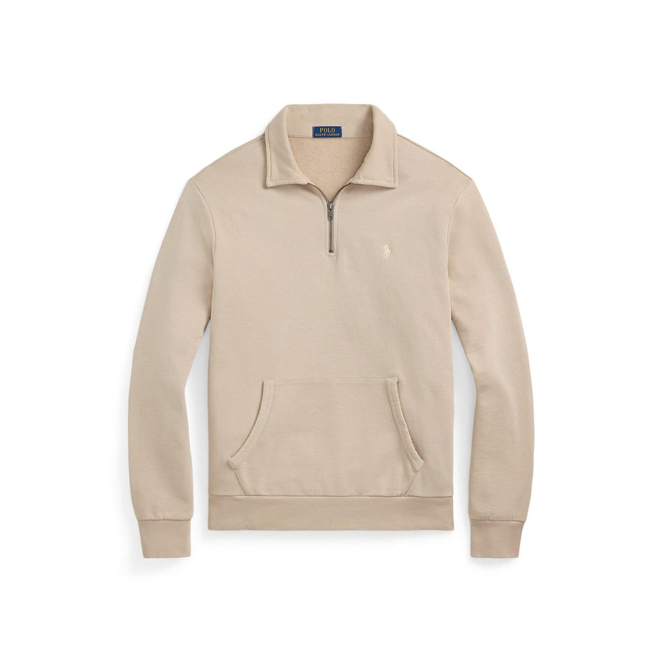 Loopback Terry Cotton Quarter Zip Sweater