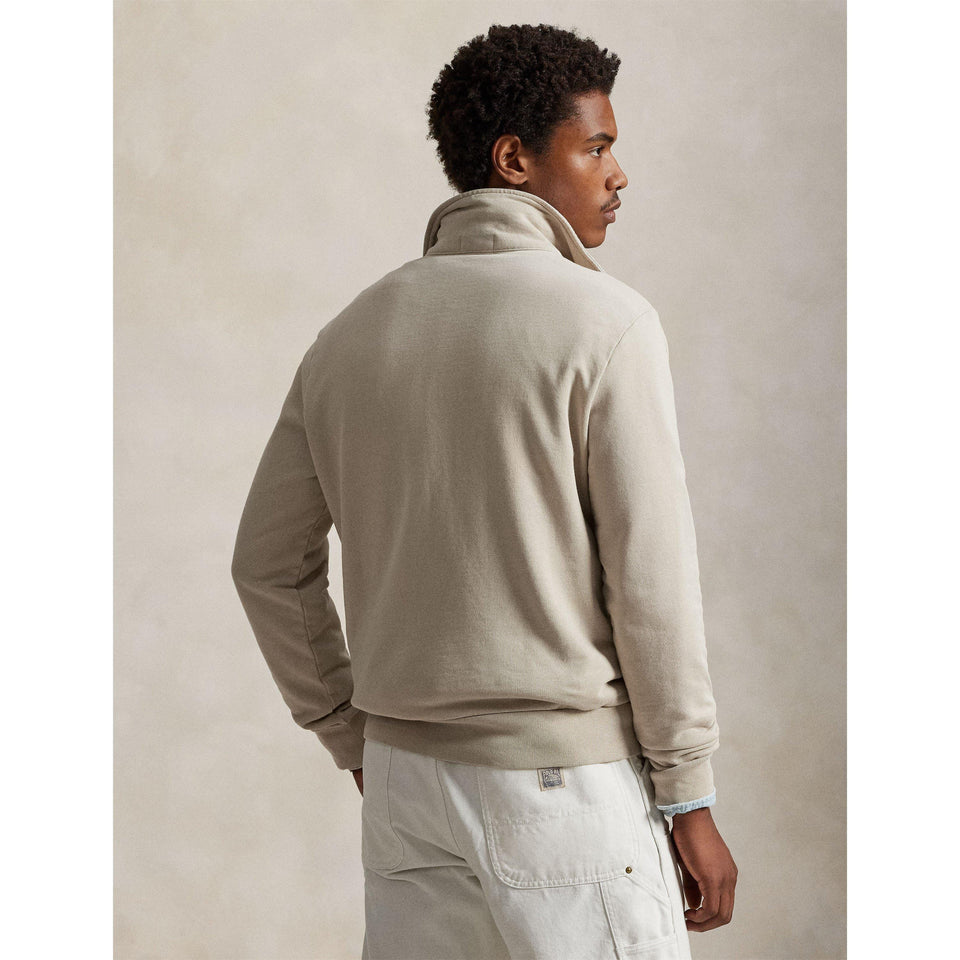 Loopback Terry Cotton Quarter Zip Sweater