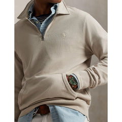 Loopback Terry Cotton Quarter Zip Sweater