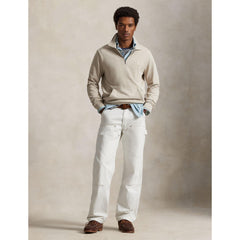 Loopback Terry Cotton Quarter Zip Sweater