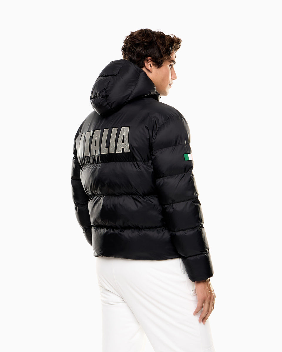 EA7 Padded top in ripstop with hood and Italia print Olympics