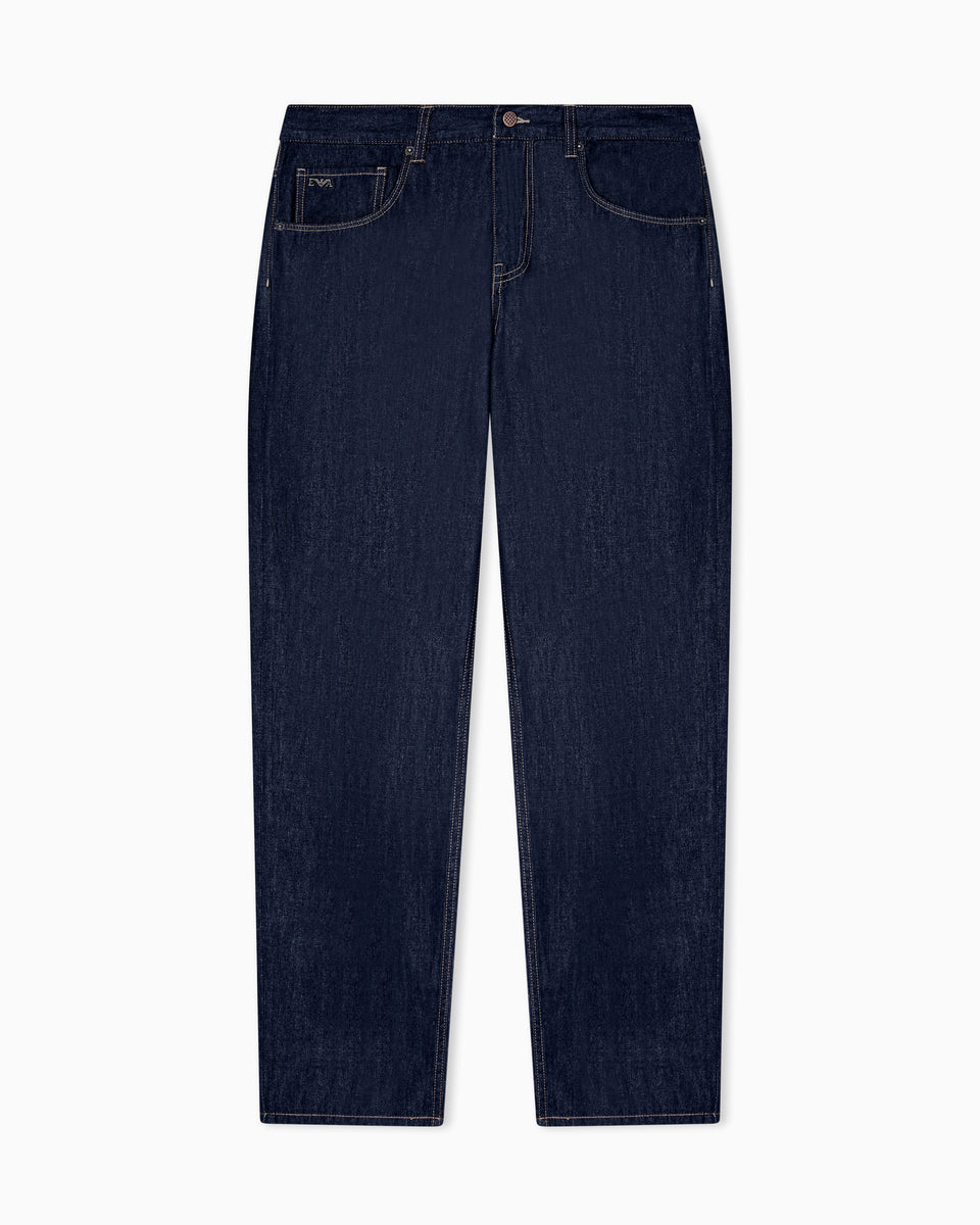 Emporio Armani J73 loose fit jeans in light rinse wash denim
