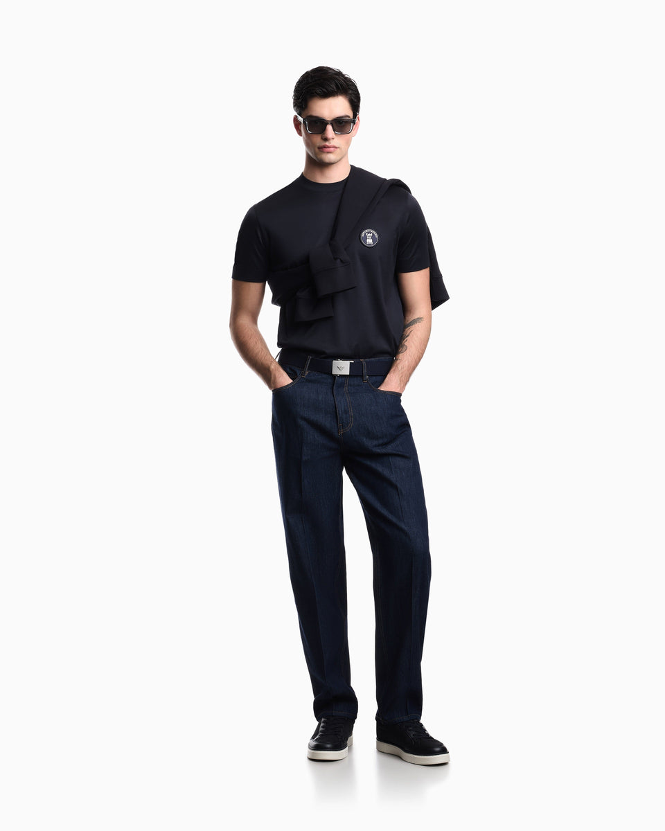 Emporio Armani J73 loose fit jeans in light rinse wash denim