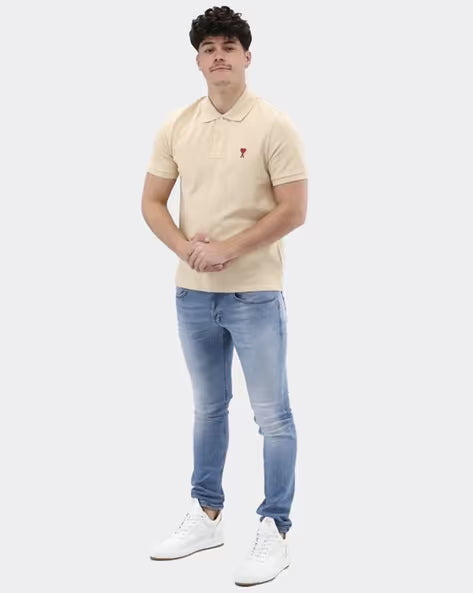 Ami De Coeur Classic Fit Polo T-Shirt champagne