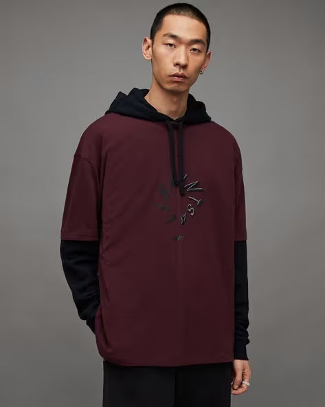 ALL SAINTS HALO SS CREW MARSH RED TSHIRT