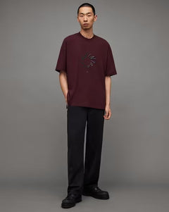 ALL SAINTS HALO SS CREW MARSH RED TSHIRT