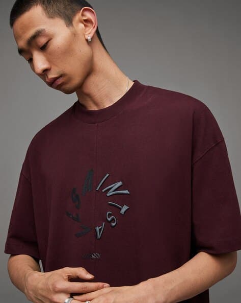 ALL SAINTS HALO SS CREW MARSH RED TSHIRT