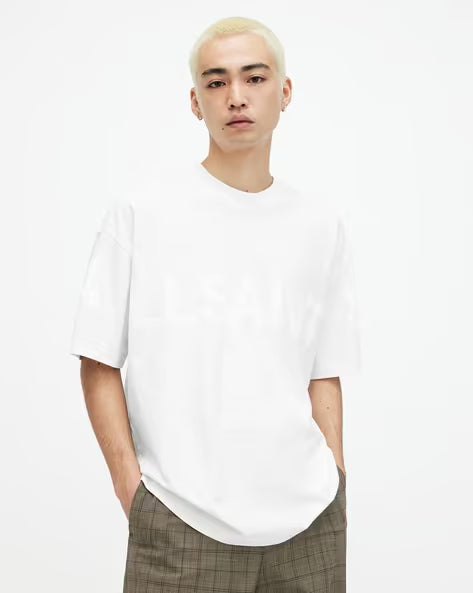 ALL SAINTS BIGGY SS CREW OPTIC WHITE TSHIRT