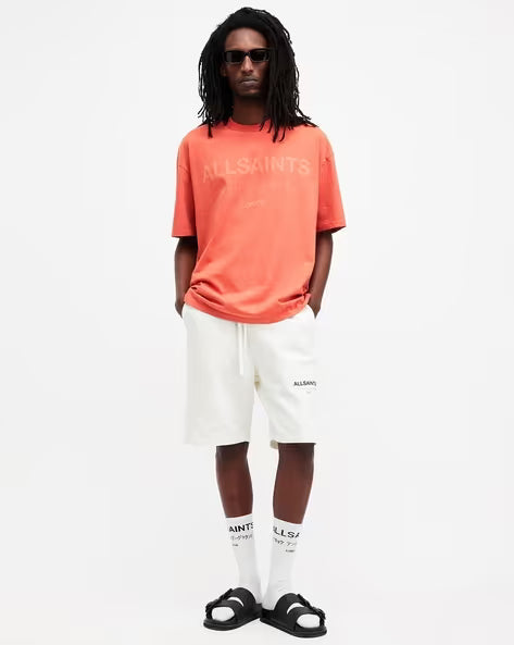 ALL SAINTS LASER SS CREW SUNTBURN ORANGE TSHIRT