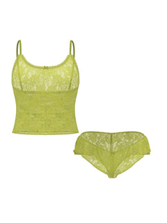 Tease Lace Cami & Flutter Short Set
