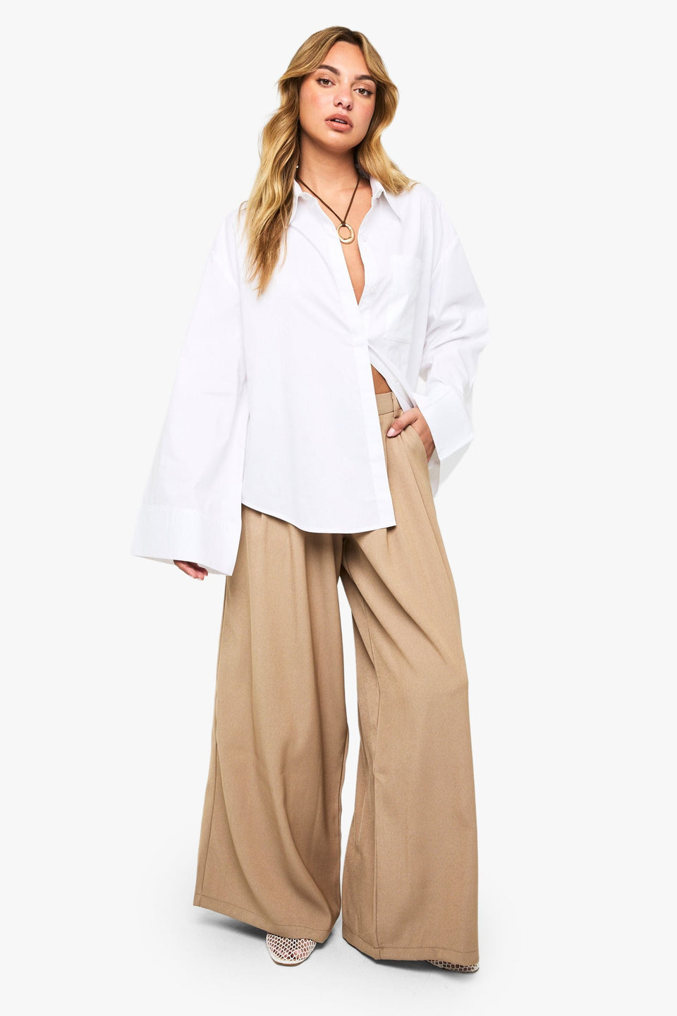 Cotton Wide Sleeve Oversized Shirt