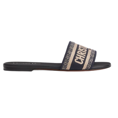 Dway Slide Deep Blue Embroidered Cotton
