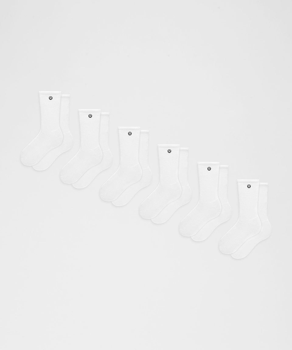 Lululemon Unisex Daily Essential Crew Socks *6 Pack
