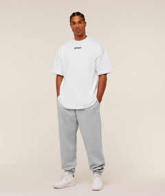 Gymshark Crest Oversized Joggers - Light Grey Core Marl