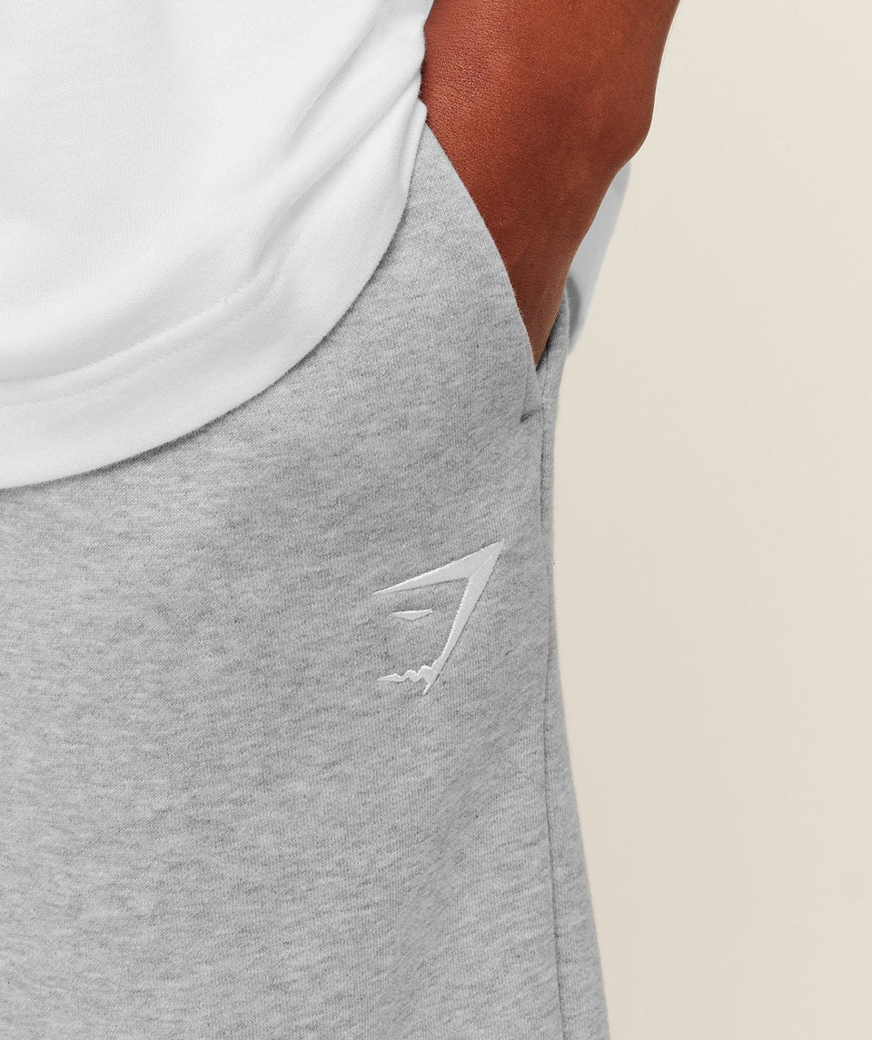Gymshark Crest Oversized Joggers - Light Grey Core Marl