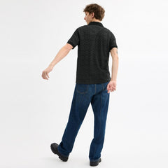 Coach Signature Polo In Organic Cotton Charcoal Signature