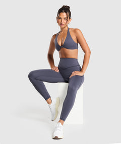 Women's Gymshark Elevate Sports Bra Heavy Blue