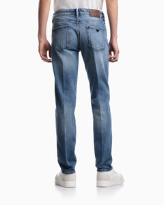 Emporio Armani J75 slim-fit, stone-washed 8.6-oz comfort stretch-denim jeans