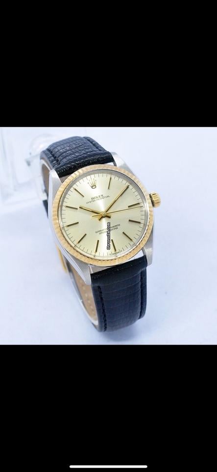 Rolex | Oyster Perpetual | 1005 | Steel | 33 mm | Leather | Gold | Automatic