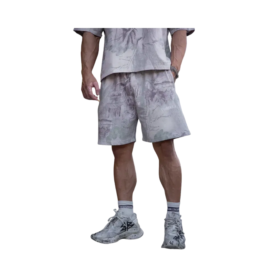 YoungLA Tree Camo Collection Shorts Beige Tree Camo