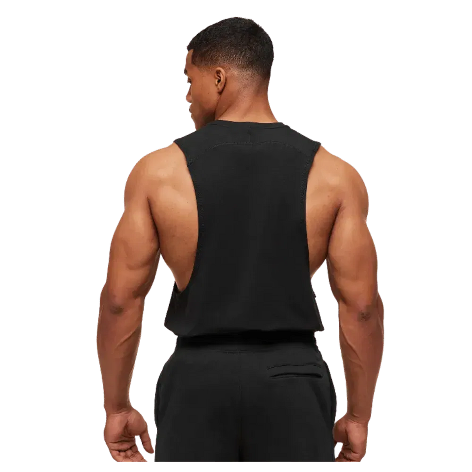 Gymshark Prime Drop Arm Tank Black/Brand Blue