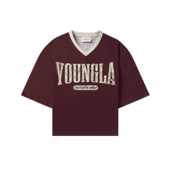 Young LA Football Cropped Jersey Burgundy