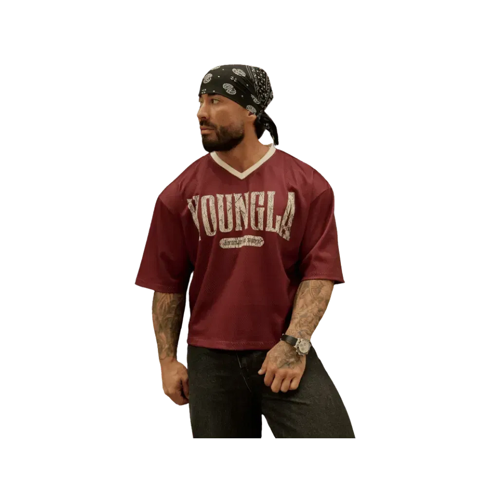 Young LA Football Cropped Jersey Burgundy