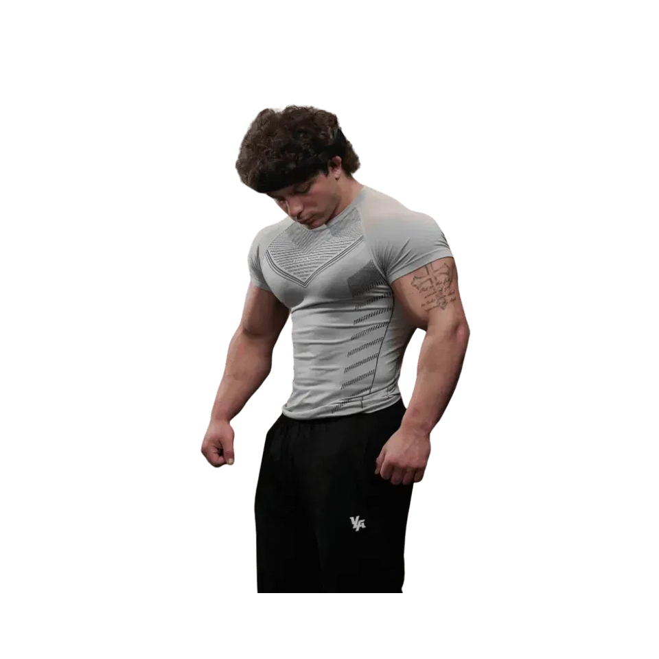 Young LA Superhero Compression Tees Cement