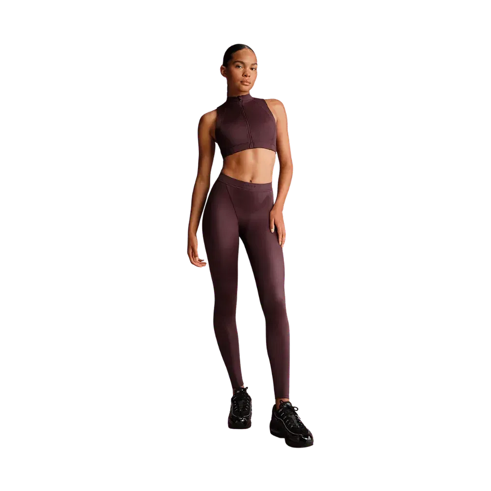 Nike x Skims Shine Women's High-Waisted V-Panel 26" Leggings  CURRANT