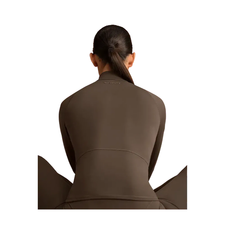 Nike X Skims Matte Women's Mock-Neck Full-Zip Jacket Dark Sepia