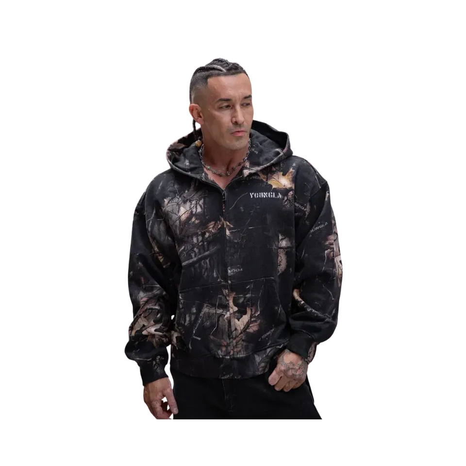YoungLA Tree Camo Collection Zip Up Black Tree Camo