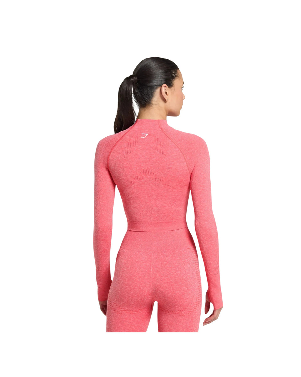 Gymshark Vital Midi Zip Up Jacket Coral Red