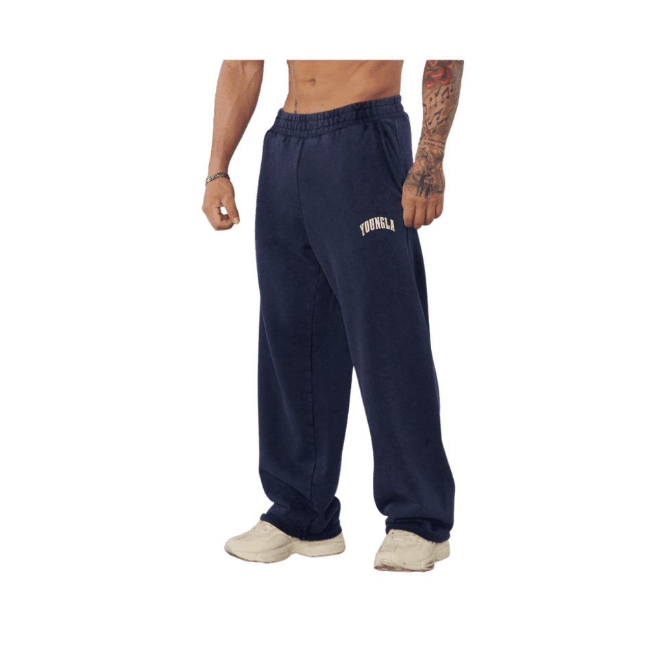 Young LA New Wave Baggy Sweats Navy Purple Wash