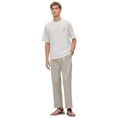Hermes Paris Leather Patch Blanc T-Shirt