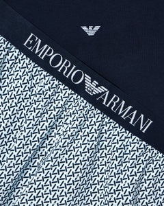 Emporio Armani Mixed-pattern print jersey pyjamas with Bermuda shorts
