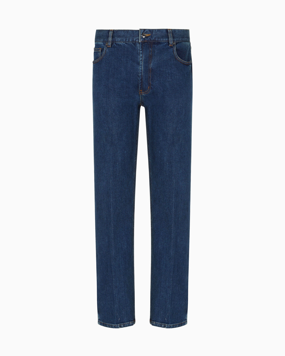 Emporio Armani J76 straight-fit jeans in stretch denim with logo pocket