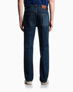 Emporio Armani J76 straight-fit jeans in stretch denim with logo pocket