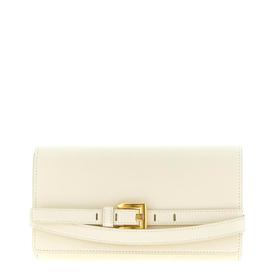 Crinkled Leather Wallet with Shuffle Chain
