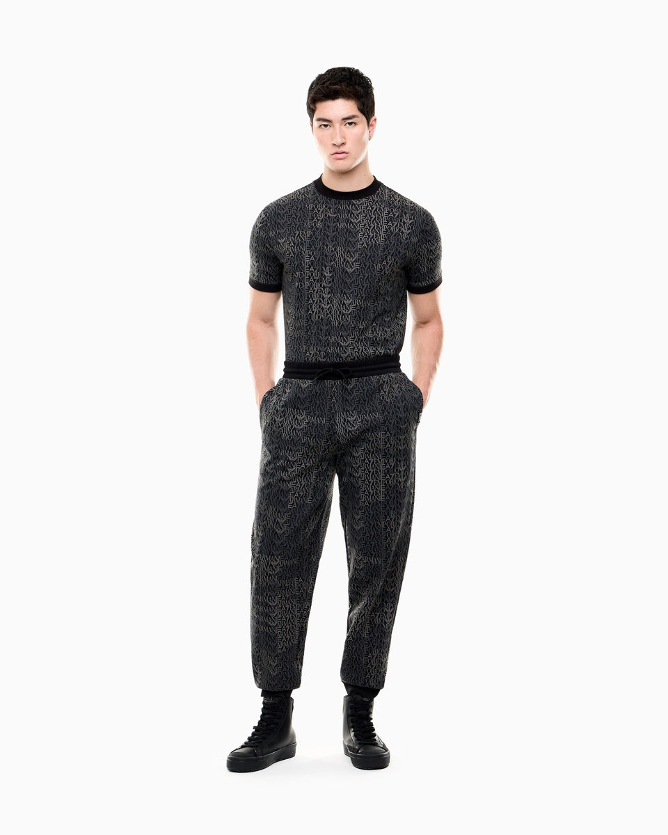 EA7 Regular fit pants Logo Series in cotton-blend jersey