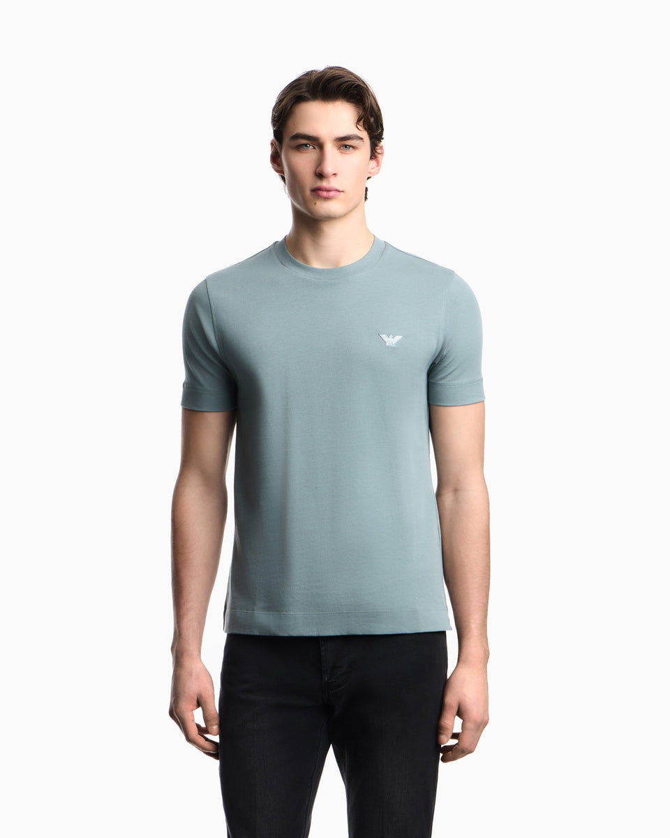 Emporio Armani Slim-fit T-shirt in heavy jersey
