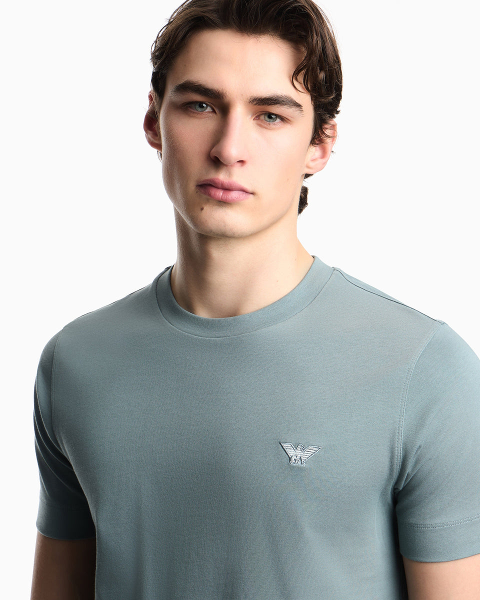 Emporio Armani Slim-fit T-shirt in heavy jersey
