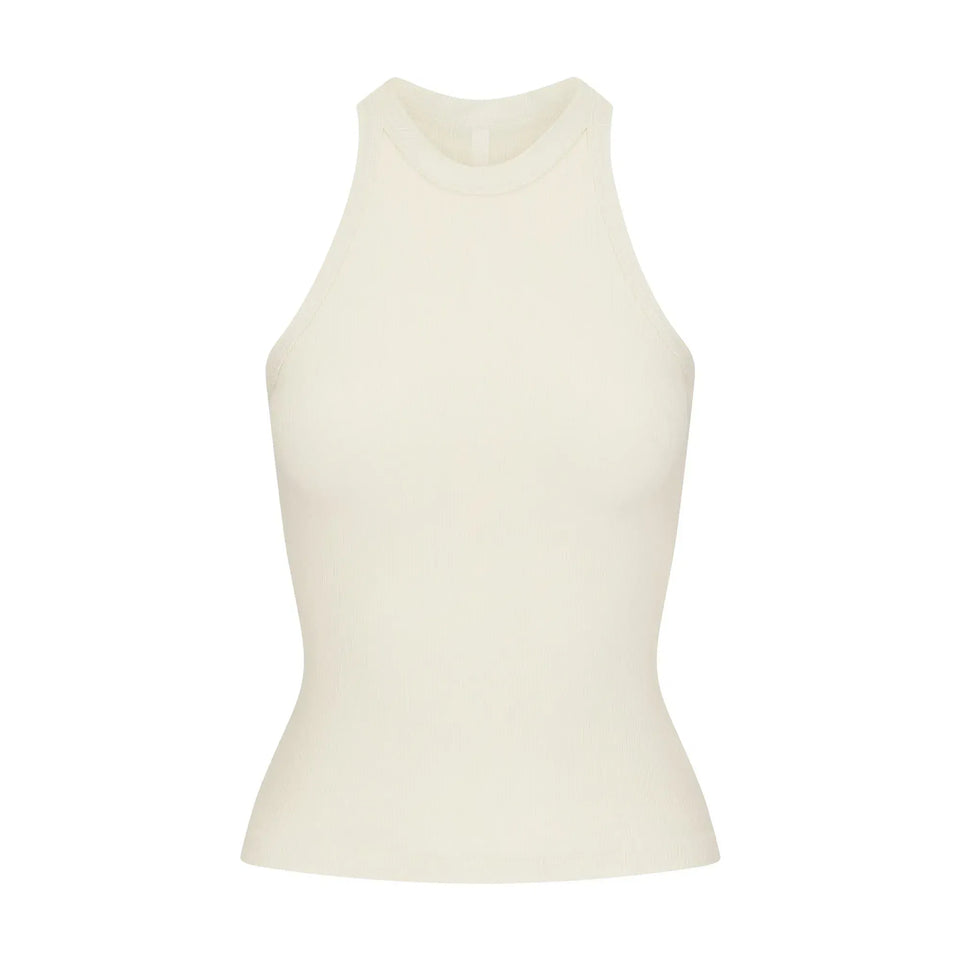 Skims Soft Lounge High Neck Tank Bone